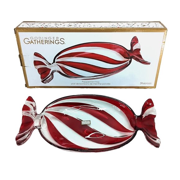 Macys Peppermint Shaped Candy Snack Serving Dish Christmas New Year Party Gift - Picture 7 of 8